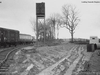 20th January 1974. Toilet block and sidings area